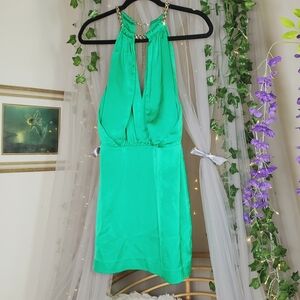 Marciano Los Angeles Women's Mini Dress Emerald Green Sleeveless Full Zip Size 4